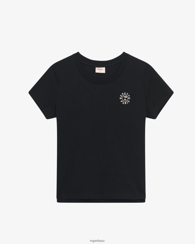 Repetto Women R Logo T-Shirt Black Clothing PDFBZN340