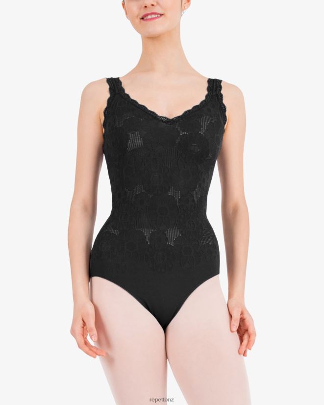 Repetto Women Thin Straps Lace Leotard Black Clothing PDFBZN476