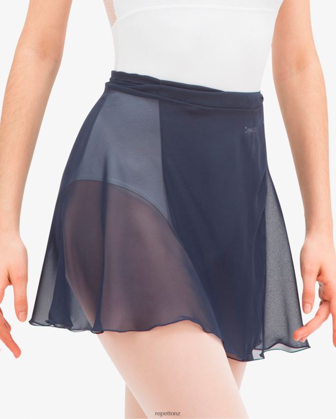 Repetto Women Short Chiffon Skirt Midnight Blue Clothing PDFBZN506