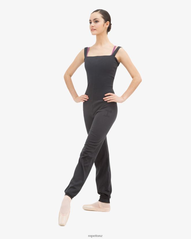 Repetto Women Jumpsuit With Large Straps Anthracite Grey Clothing PDFBZN530